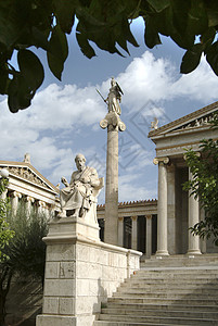 希腊雅典阿提基学院柏拉图神像图片