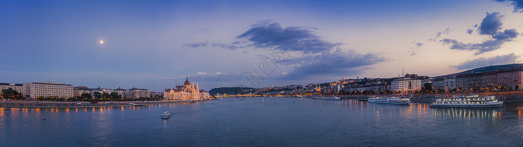 匈牙利布达佩斯多瑙河议会大楼全景图片