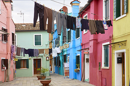 传统多色院落布拉诺威尼斯托意大利维内等地传统多色院落的服装线图片