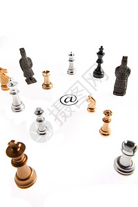 兵马俑图片国际象棋棋盘对弈背景