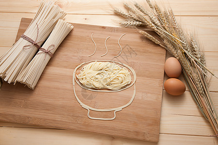 健康食品挂面麦穗鸡蛋图片素材