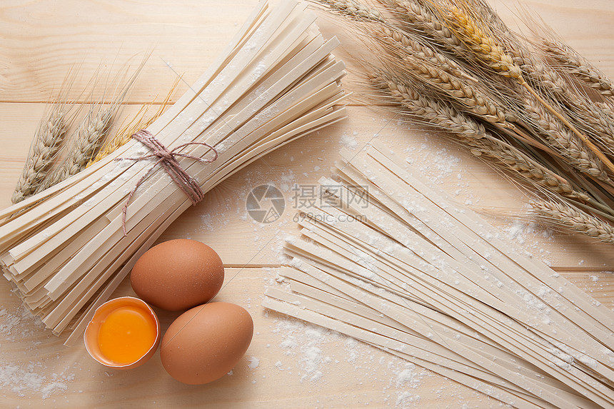 静物挂面麦穗鸡蛋图片