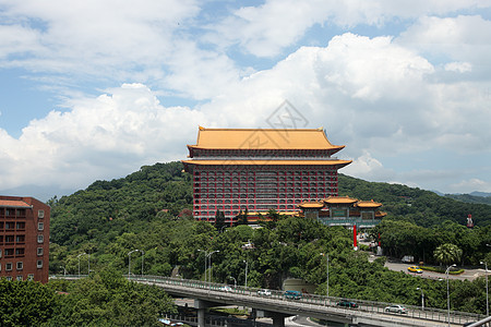 台湾风格台北圆山饭店背景