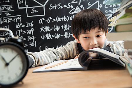 小学生室内书快乐学习的小学男生图片