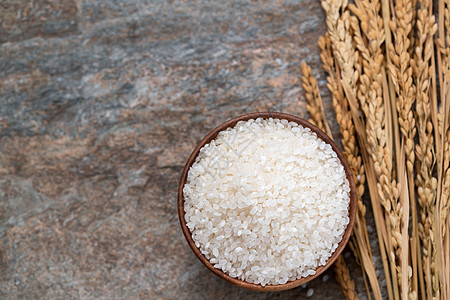 一碗大米和水稻高清图片