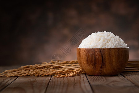 健康生活方式美味米饭和水稻图片