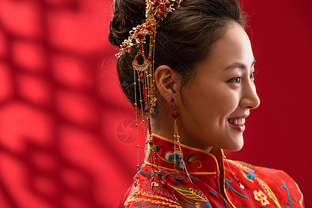 漂亮的中式新娘背景图片