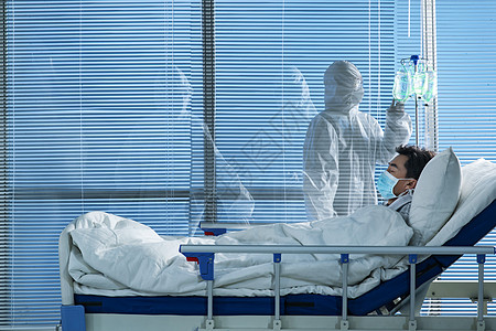 男人躺在病床上患者躺在医院病床上背景