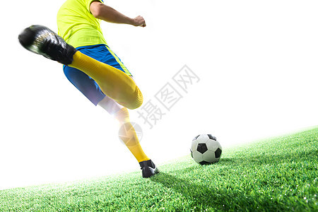 男足球运动员踢球背景图片