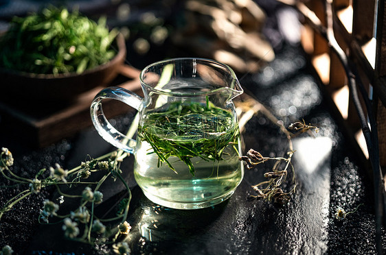 饮食文化清新一杯绿茶图片