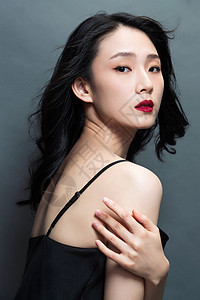 女性胸部25岁到29岁魅力亚洲美女肖像背景