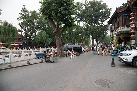 栏杆摄影东亚北京后海酒吧街图片