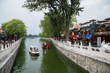 建筑外部旅游胜地摄影北京后海酒吧街背景图片