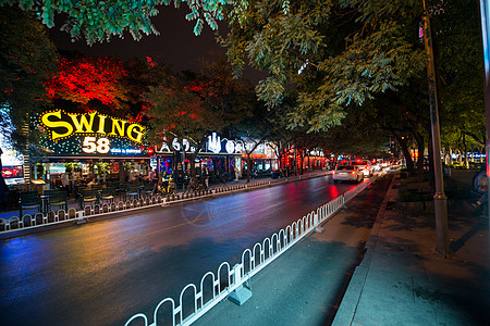 北京夜景北京商业街夜景背景