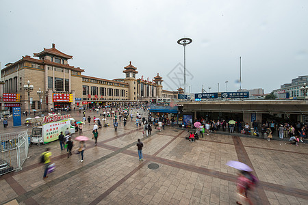 路旅游运动模糊北京站图片