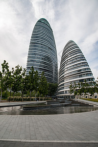 摩天大楼购物中心彩色图片北京望京SOHO图片