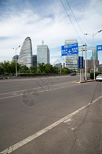 城市建筑地面背景北京的城市街道和高楼商场背景