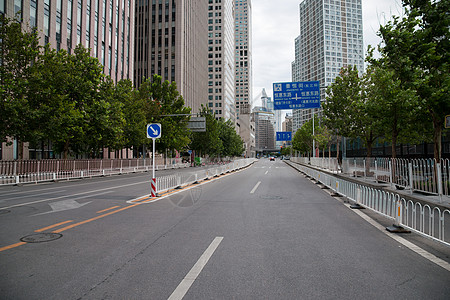 北京CBD北京的城市街道和高楼背景