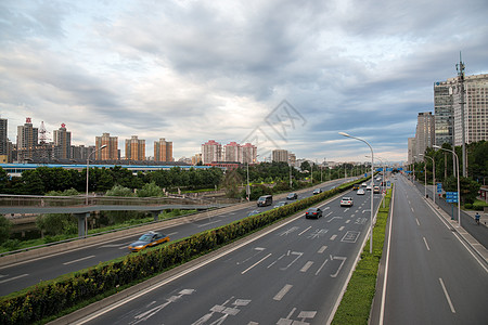 北京CBD北京的城市街道和高楼背景