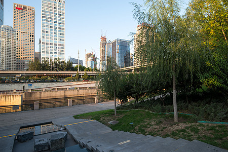 北京CBD北京市区的城市建筑和高楼背景