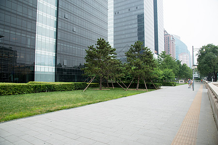 北京CBD北京城市建筑和道路背景