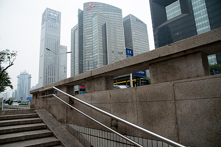 北京CBD北京城市建筑和道路背景