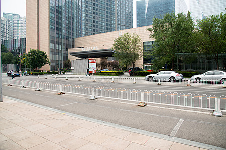 景观道路北京商务楼的景观背景