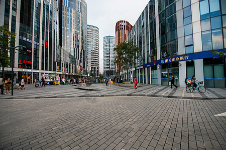 北京街道的景象和城区背景图片