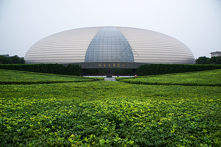 中国首都当地著名景点发展环境保护北京大剧院背景