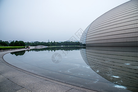 圆形建筑素材圆形市中心水平构图北京大剧院背景