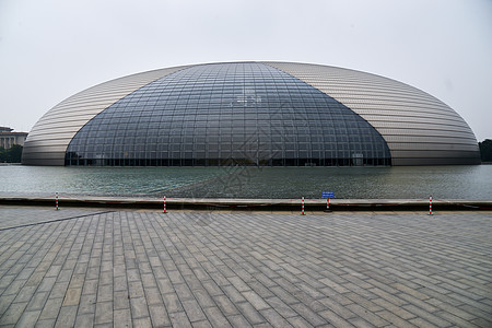 圆形建筑素材市区旅游目的地圆顶建筑北京大剧院背景