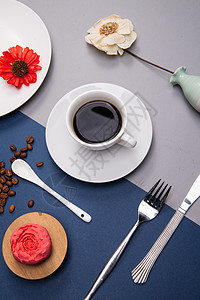 咖啡早餐中秋节月饼创意组合拍摄背景