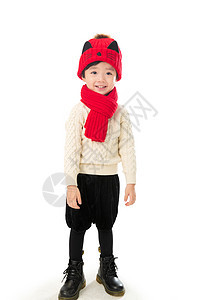 毛衣围巾新年快乐玩耍的小男孩图片