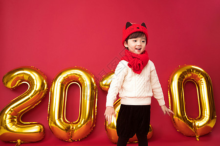 传统节日过年传统庆典过新年的小男孩玩耍图片