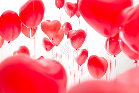 爱心气球影棚拍摄传统节日爱心浪漫气球背景
