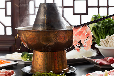 美味的老北京火锅背景图片