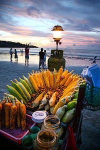 巴厘岛海边小吃背景图片