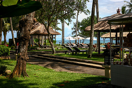 巴厘岛海边度假村背景图片