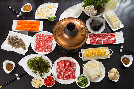 火锅调料食品文化涮羊肉背景