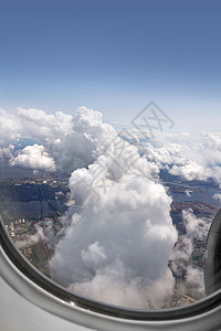 从飞机上俯瞰大地图片