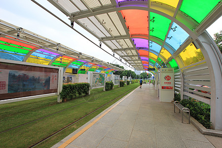 广州地铁站广州珠江新城城市建筑背景