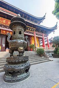 寺庙香炉旅游江苏省无锡南禅寺背景