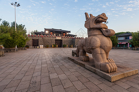 城墙插画元素纪念江苏省无锡三国城背景