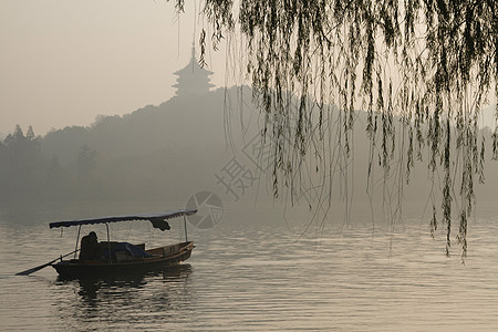 中国建筑雷峰塔著名景点浙江省杭州西湖背景