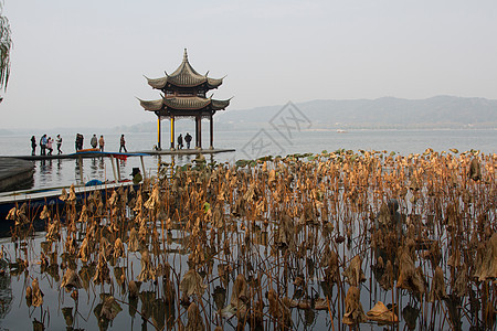 当地著名景点天空浙江省杭州西湖图片
