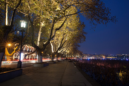 浙江省杭州西湖夜景图片