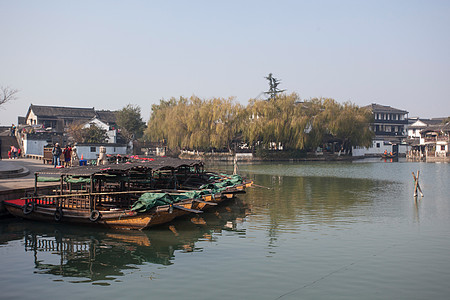 大运河文化无人江南水乡建筑体江苏省昆山市锦溪古镇背景