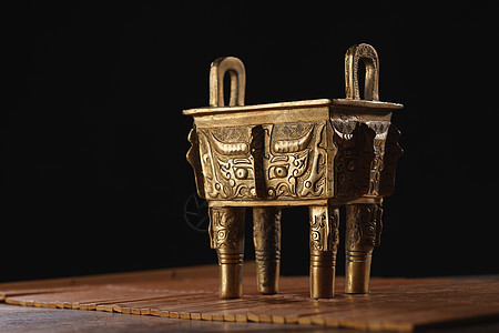 美术用具铜器时代传统文化纪念铜鼎背景