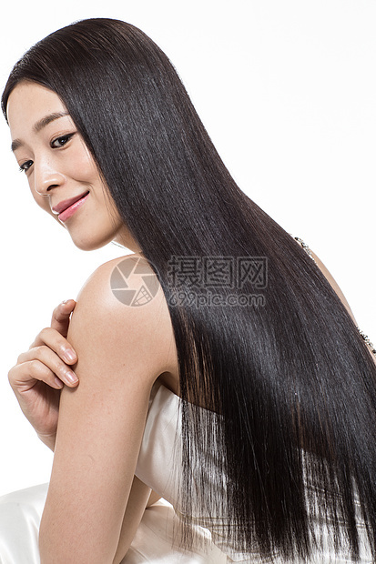 东亚妆面20到24岁有着柔顺的长发的美女图片