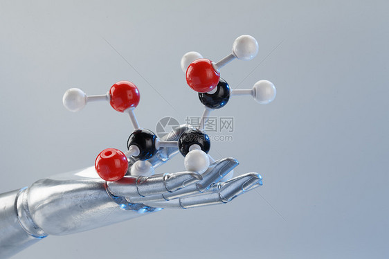 数码科技智能机械手拿粒子模型图片